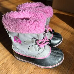 Sorel Kids Pink and Gray Waterproof Boots